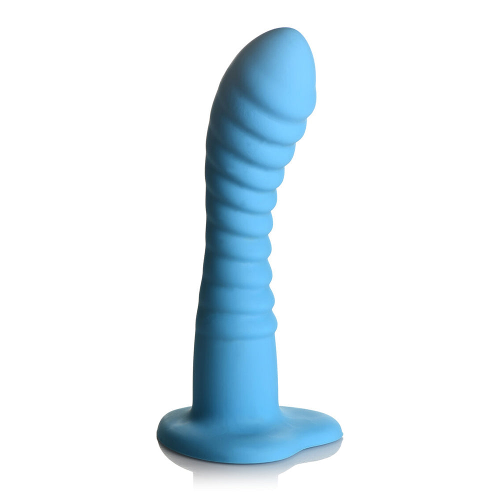 Simply Sweet Ribbed Silicon Dildo 7in Bl