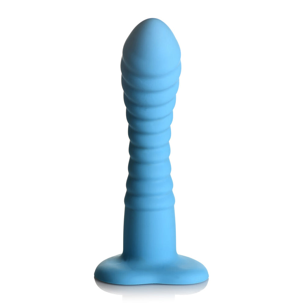 Simply Sweet Ribbed Silicon Dildo 7in Bl