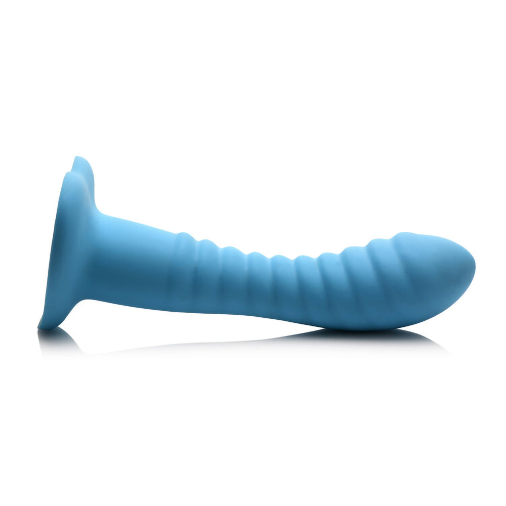 Simply Sweet Ribbed Silicon Dildo 7in Bl