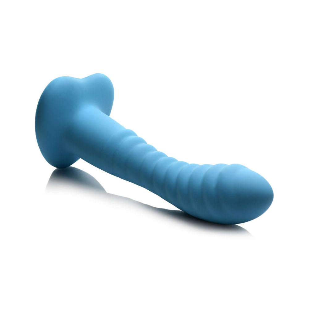 Simply Sweet Ribbed Silicon Dildo 7in Bl