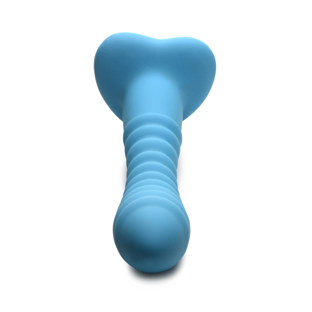 Simply Sweet Ribbed Silicon Dildo 7in Bl