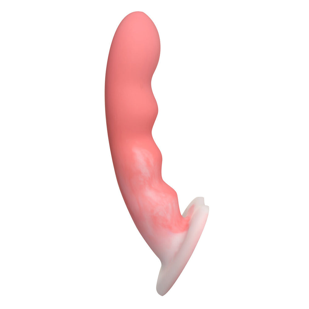 Simply Sweet Wavy Sili Dildo 8in Pk/Wh