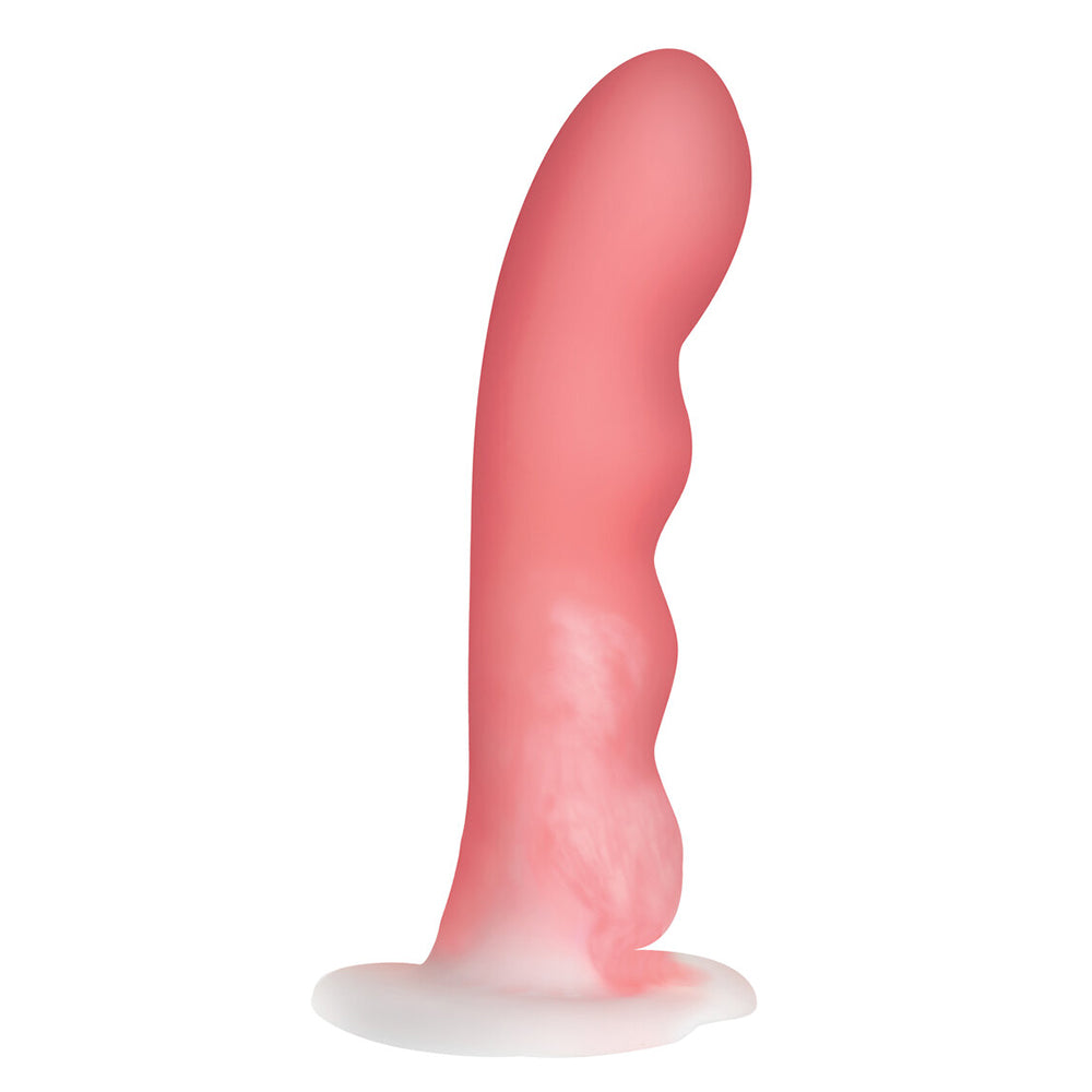 Simply Sweet Wavy Sili Dildo 8in Pk/Wh