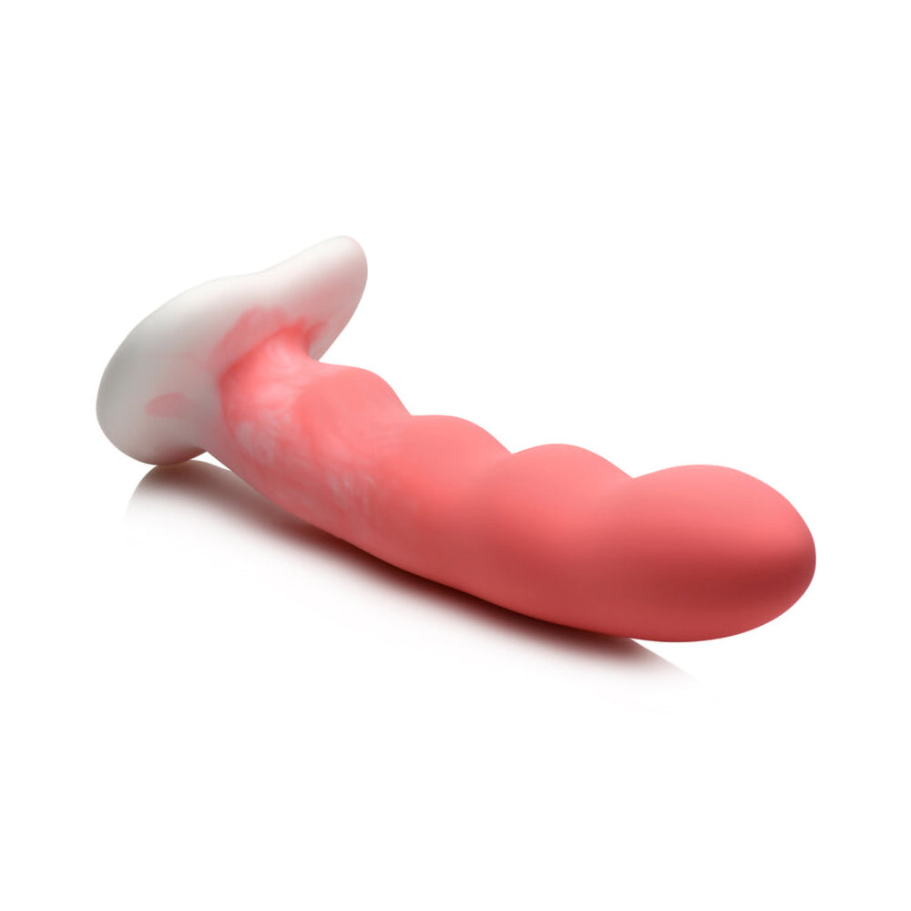 Simply Sweet Wavy Sili Dildo 8in Pk/Wh