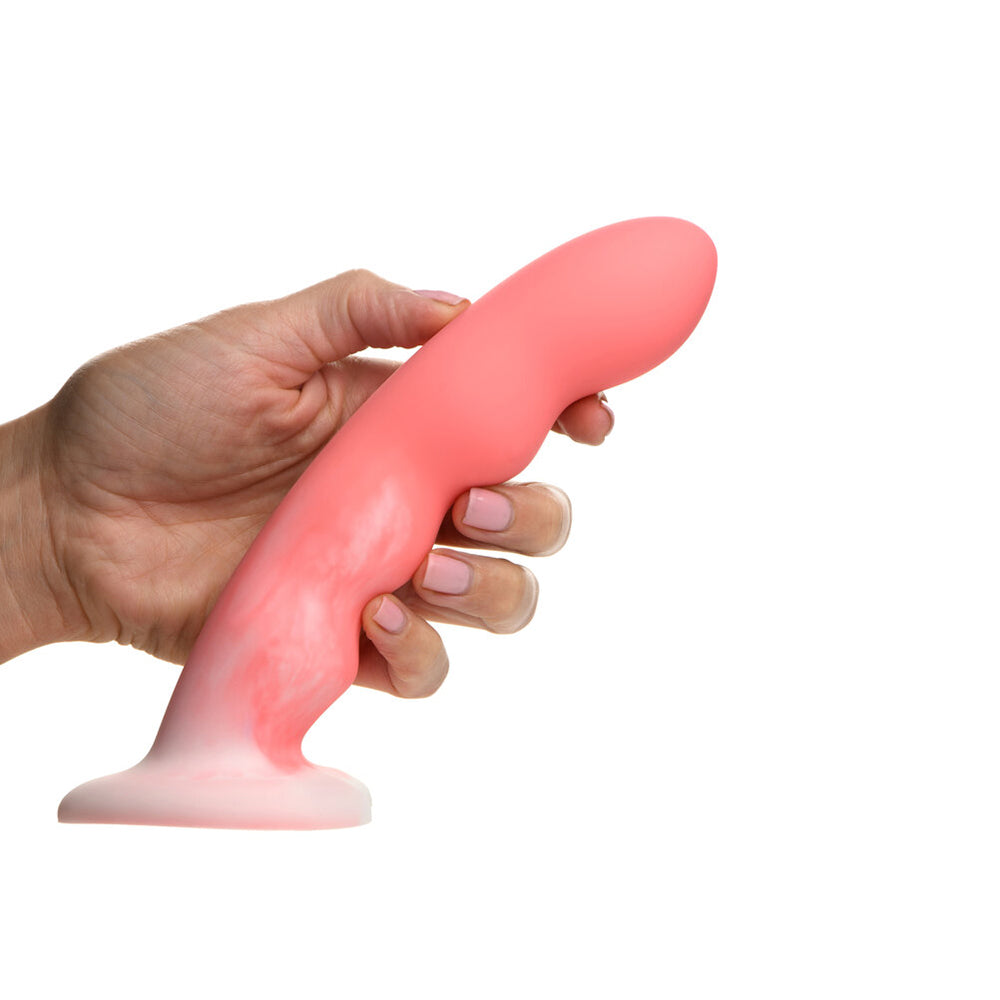 Simply Sweet Wavy Sili Dildo 8in Pk/Wh