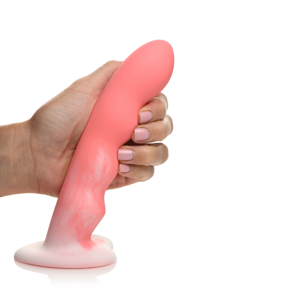 Simply Sweet Wavy Sili Dildo 8in Pk/Wh