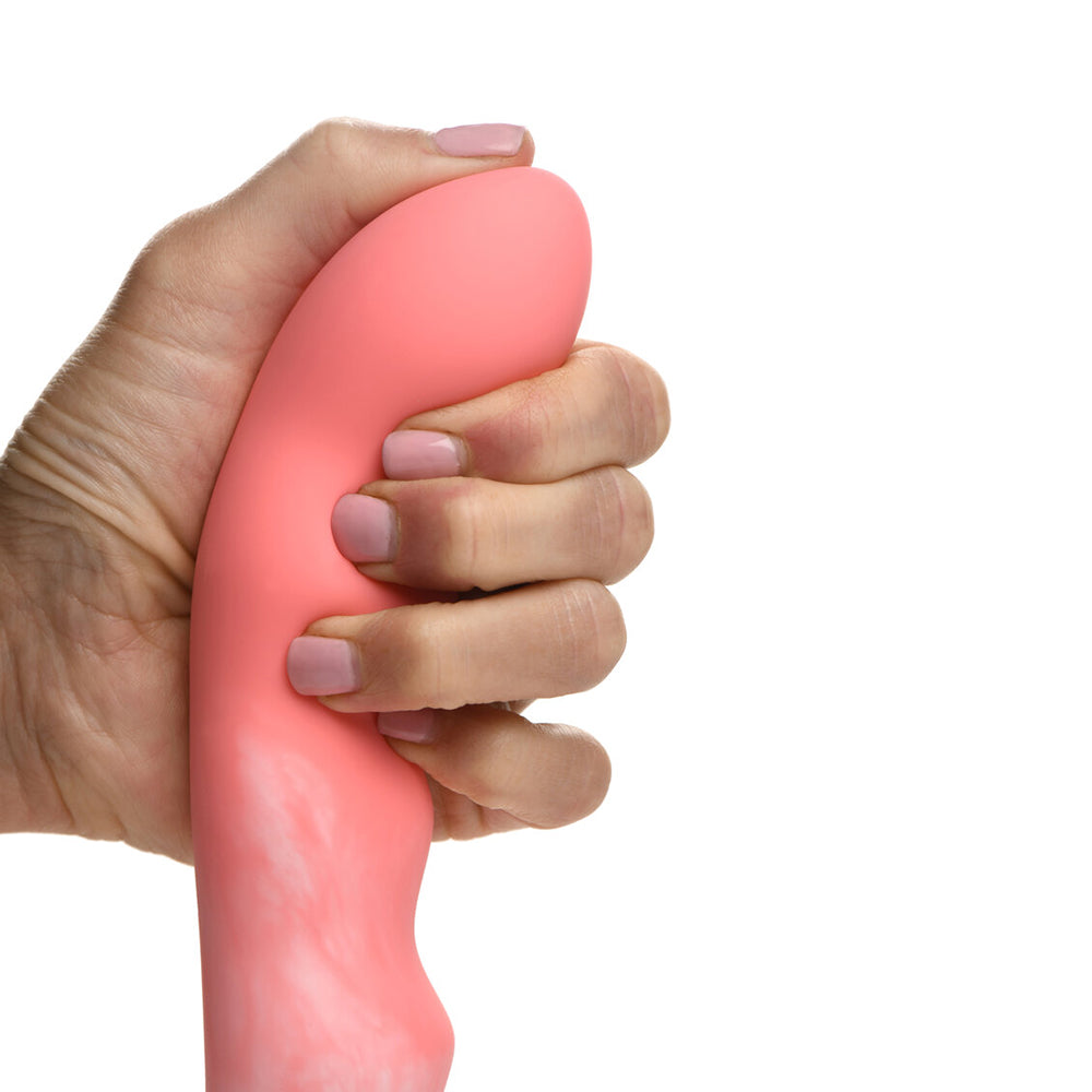 Simply Sweet Wavy Sili Dildo 8in Pk/Wh