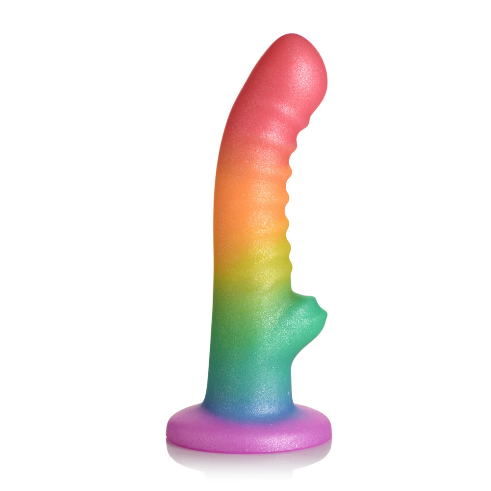 Simply Sweet Ribbed Sili Dildo 6.5in Rai