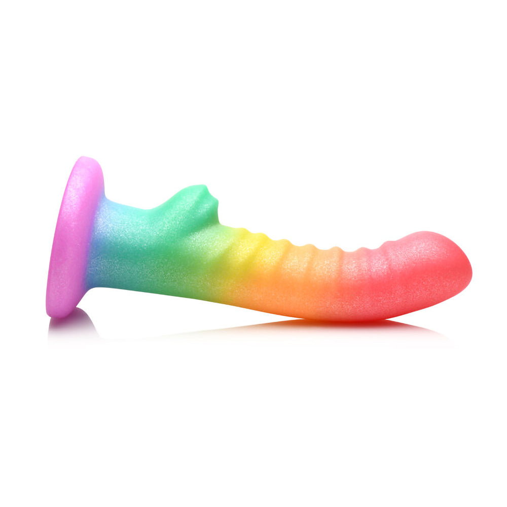 Simply Sweet Ribbed Sili Dildo 6.5in Rai