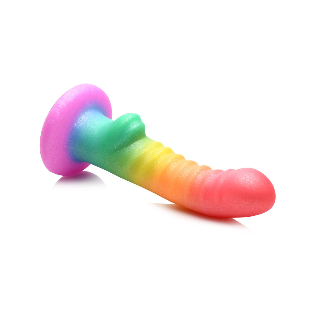 Simply Sweet Ribbed Sili Dildo 6.5in Rai