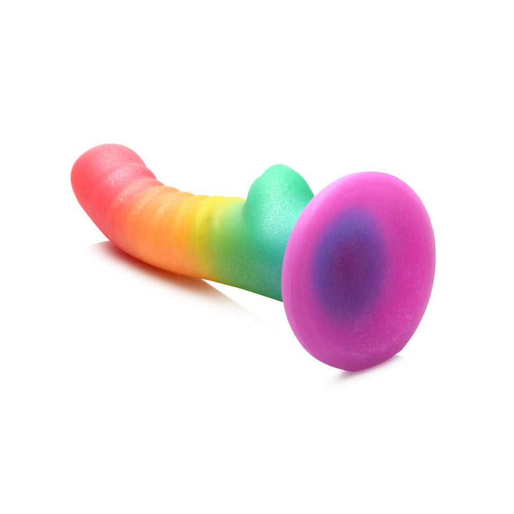 Simply Sweet Ribbed Sili Dildo 6.5in Rai