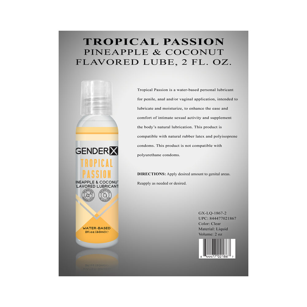 GX Tropical Passion Flavored WB Lube 2oz