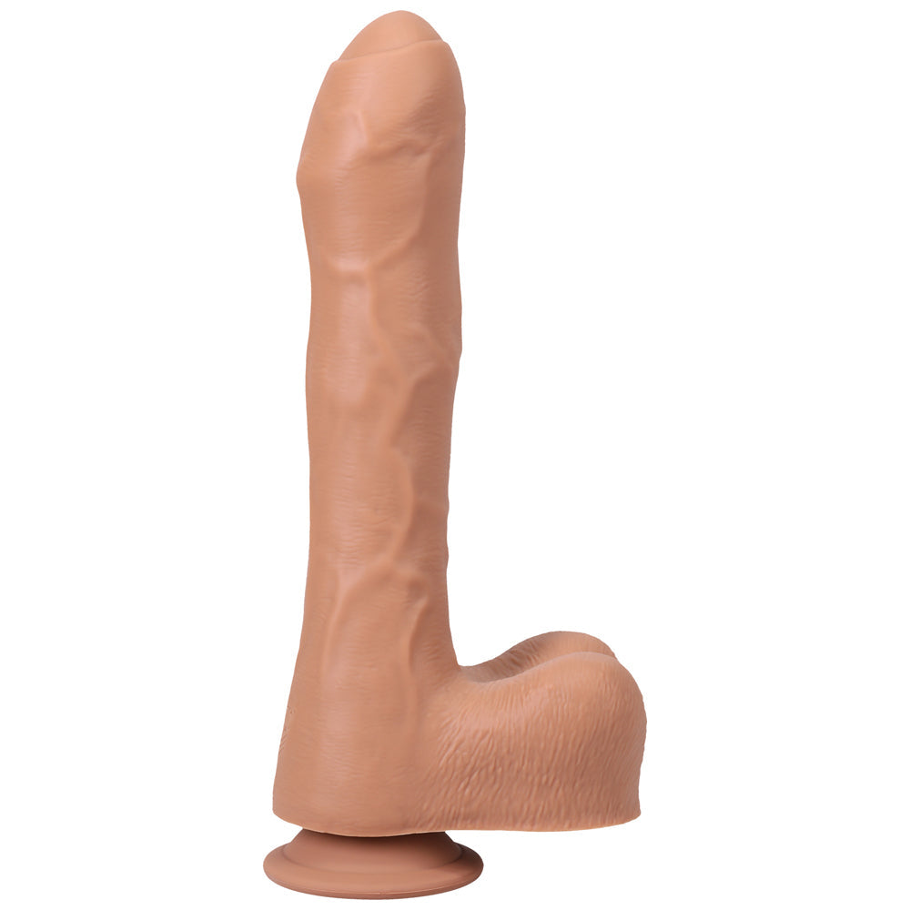 Minimáquina de sexo con propulsor sin cortar Fort Troff, recargable, de silicona, con control remoto, de 8,5 pulgadas, con consolador para propulsión, color tostado