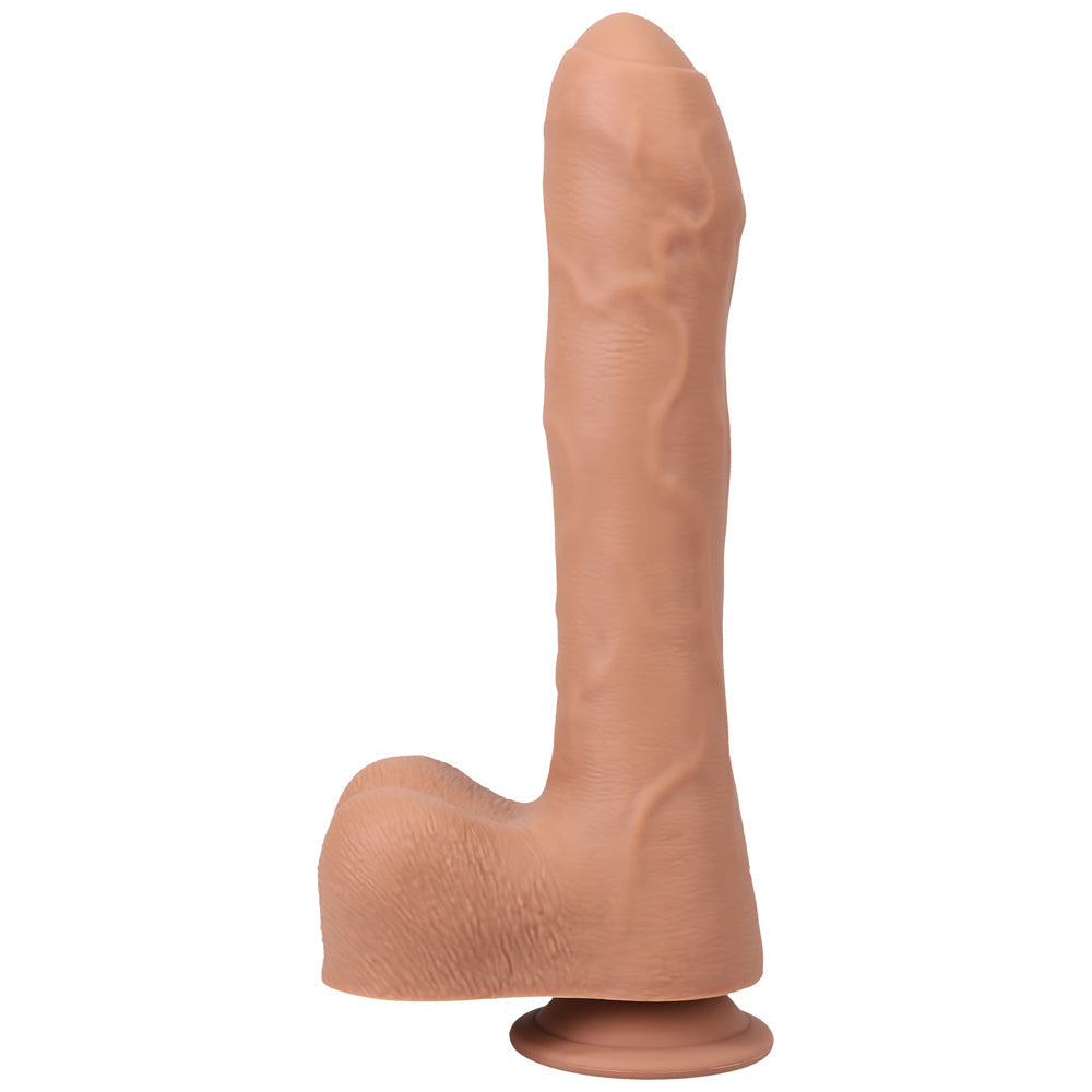 Minimáquina de sexo con propulsor sin cortar Fort Troff, recargable, de silicona, con control remoto, de 8,5 pulgadas, con consolador para propulsión, color tostado