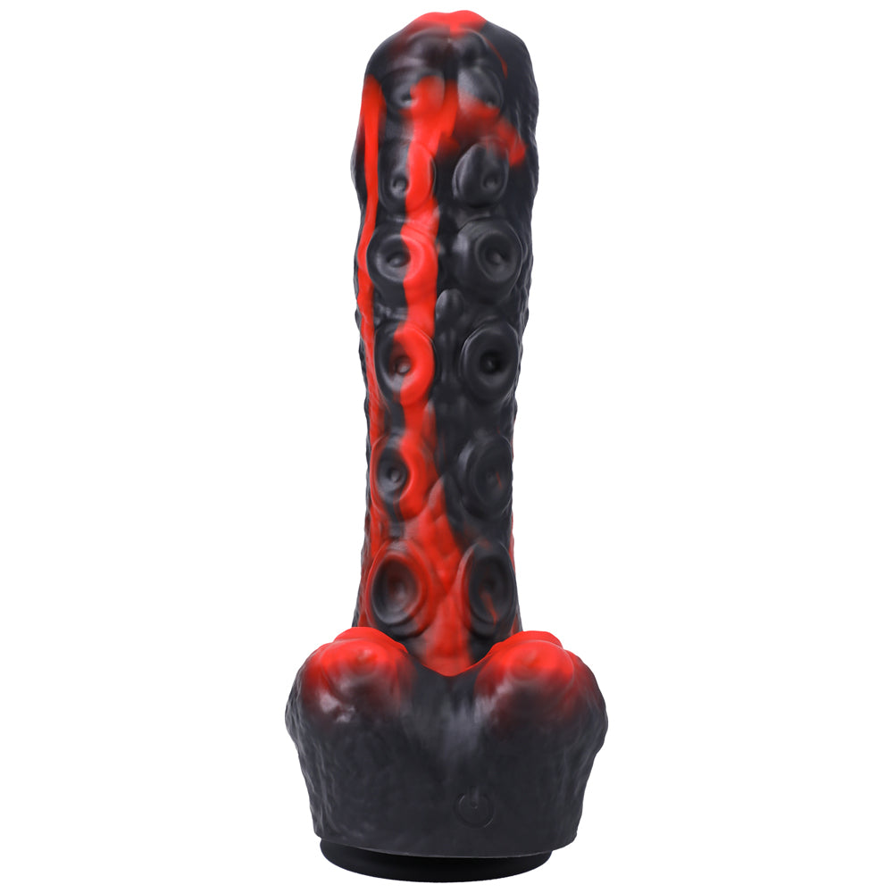 Mini consolador de silicona con control remoto recargable Fort Troff Tendril Thruster de 8,5 pulgadas, color rojo y negro