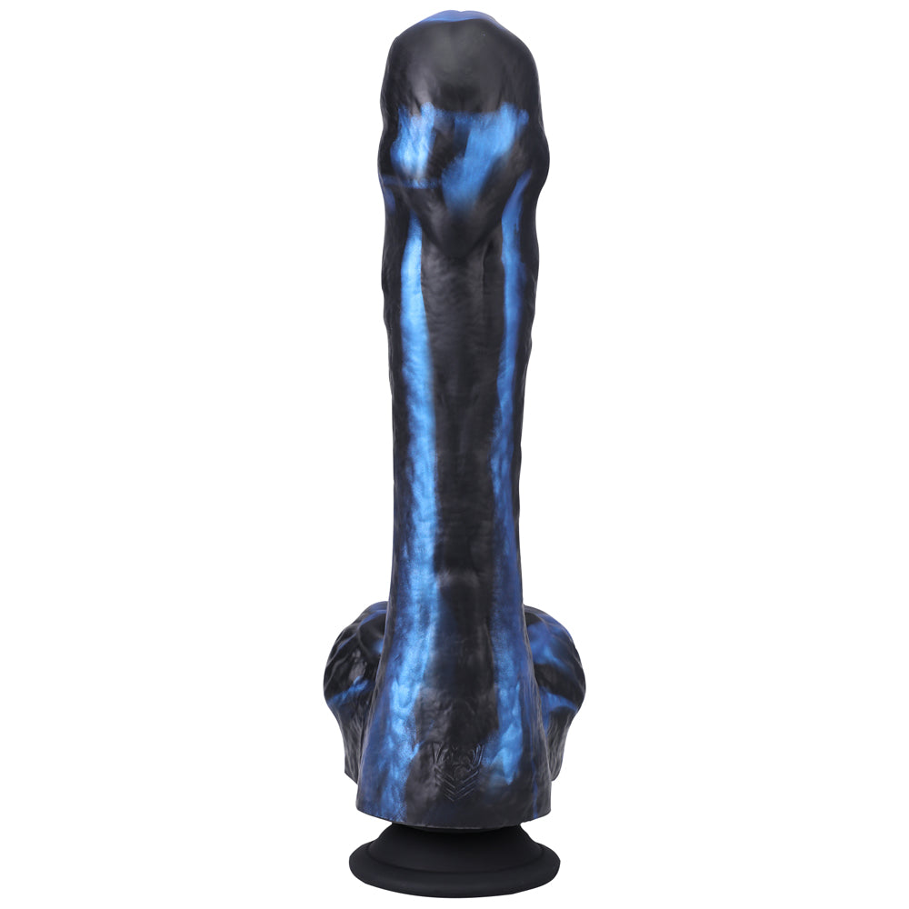 Mini consolador de silicona con control remoto recargable Fort Troff Tendril Thruster de 8,5 pulgadas, color azul y negro