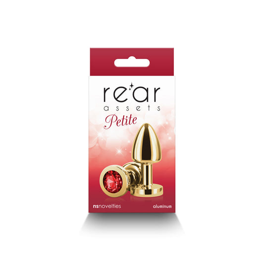 Rear Assets Petite Metal Anal Plug Gold/Red