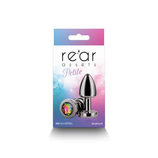 Rear Assets Petite Metal Anal Plug Gunmetal/Rainbow