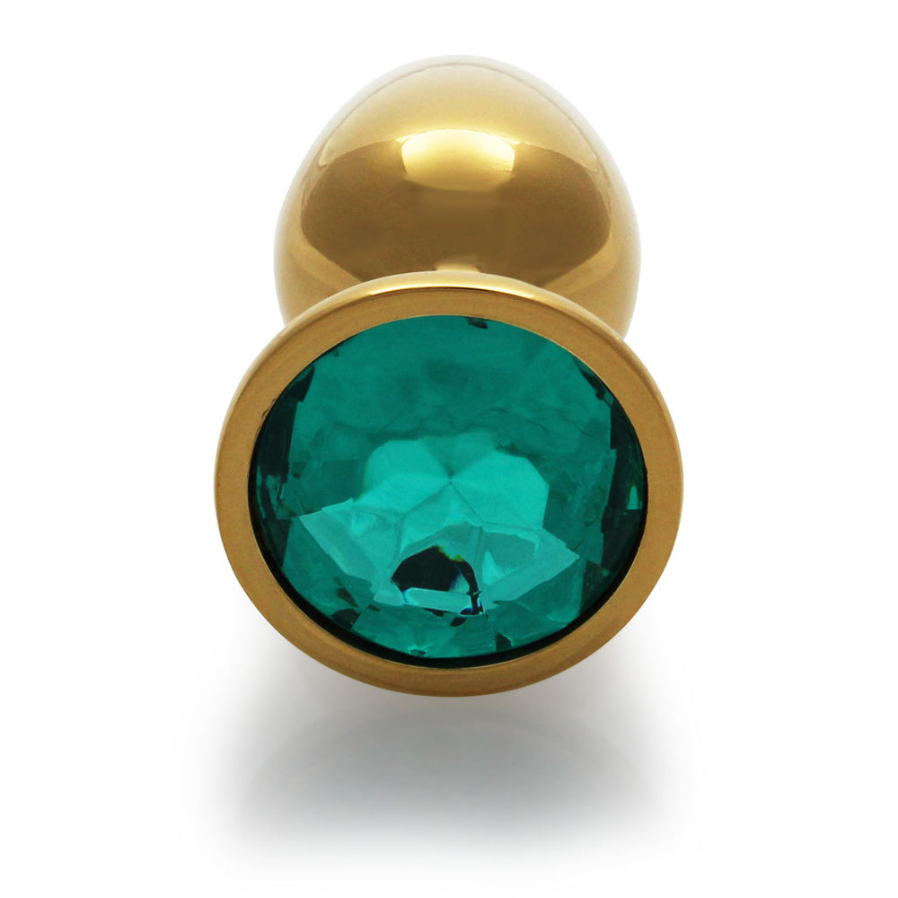 Ouch Round Gem Butt Plug S Gld/Grn