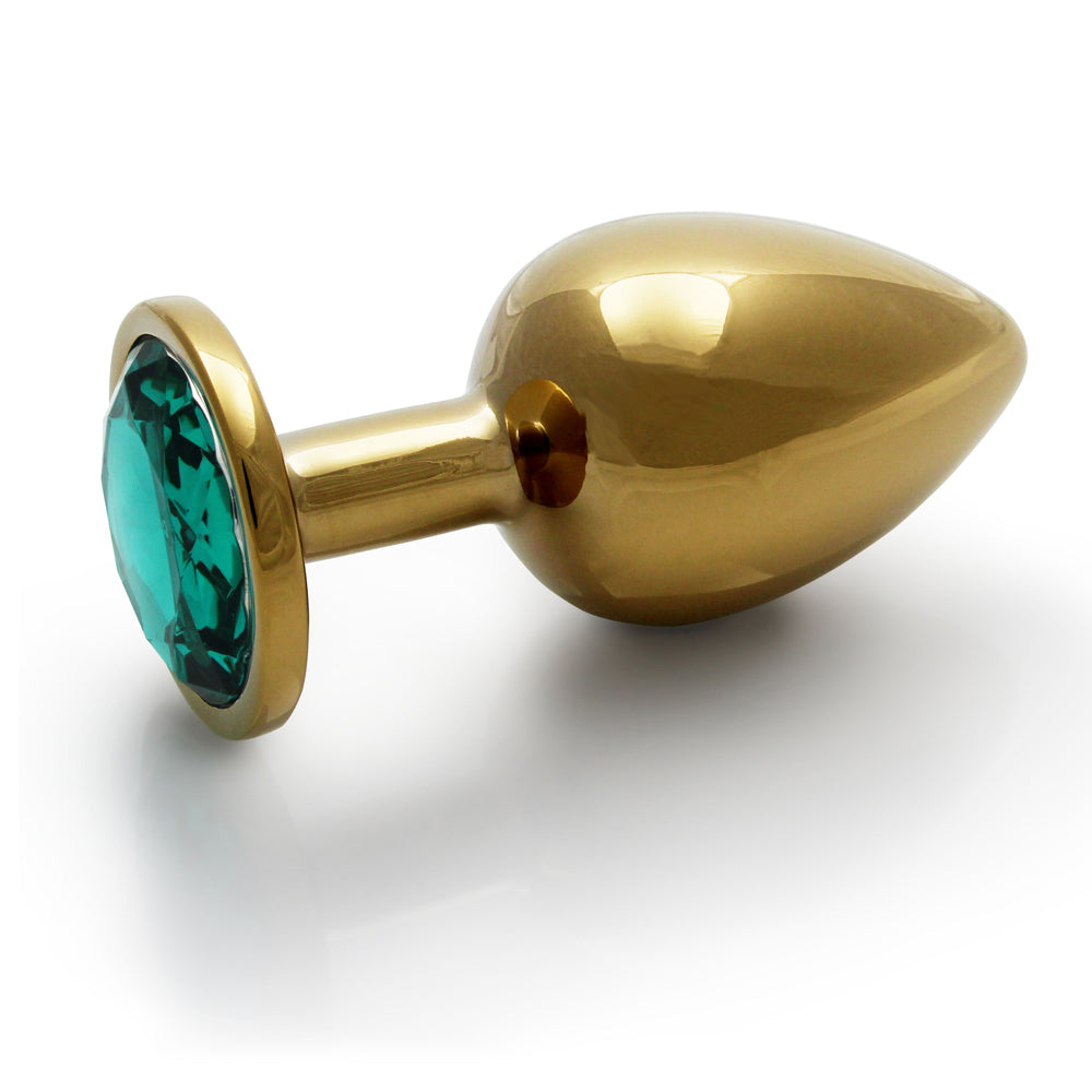 Ouch Round Gem Butt Plug L Gld/Grn