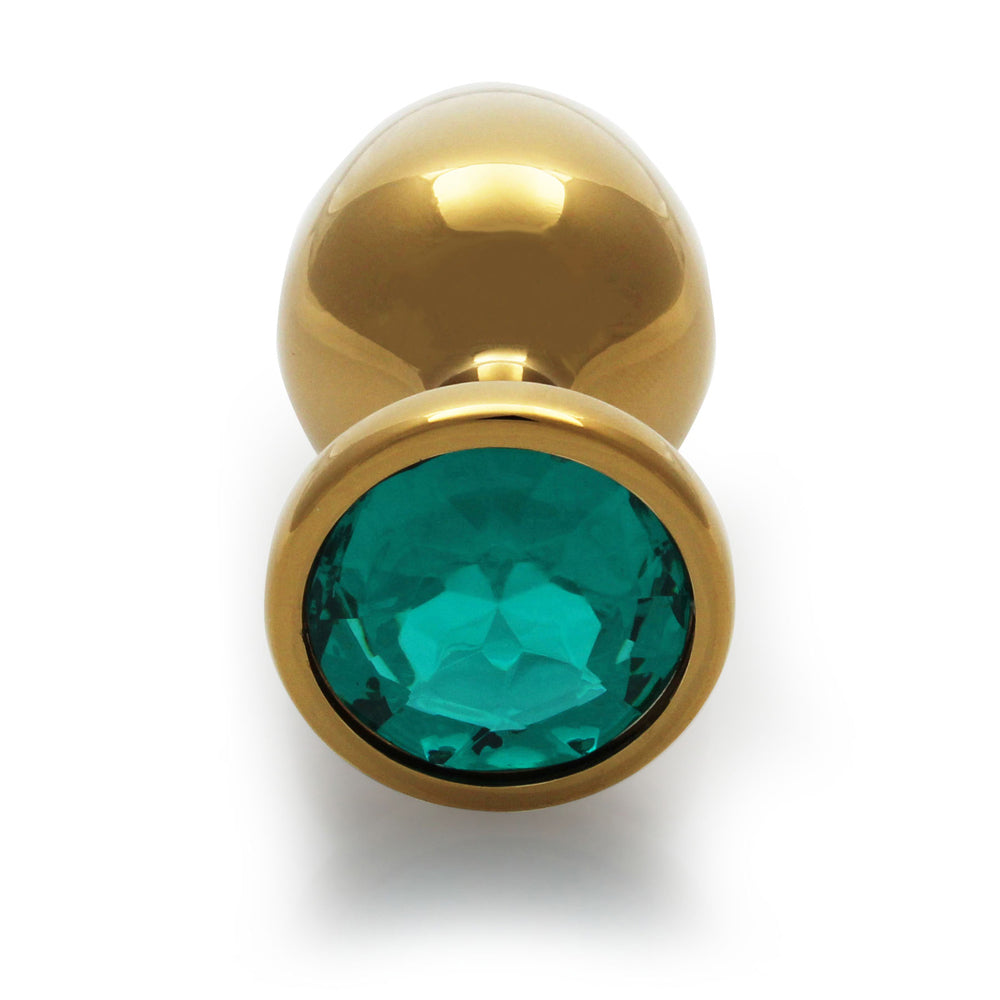 Ouch Round Gem Butt Plug L Gld/Grn