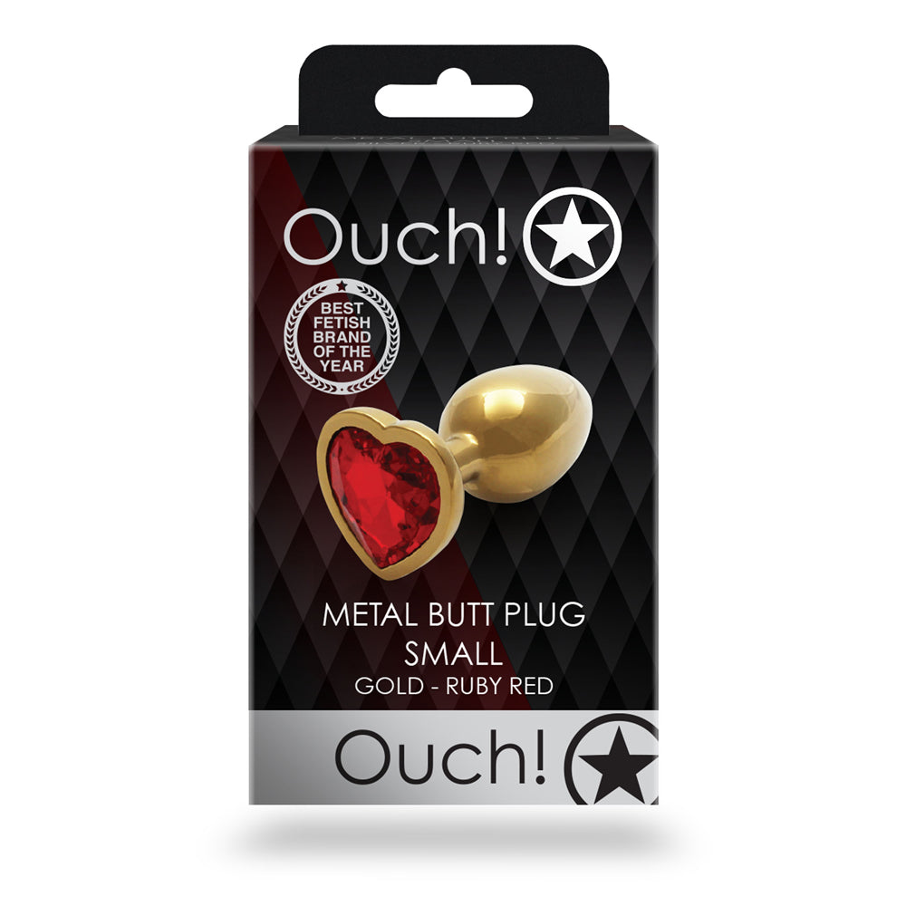 Ouch Heart Gem Butt Plug S Gld/Red