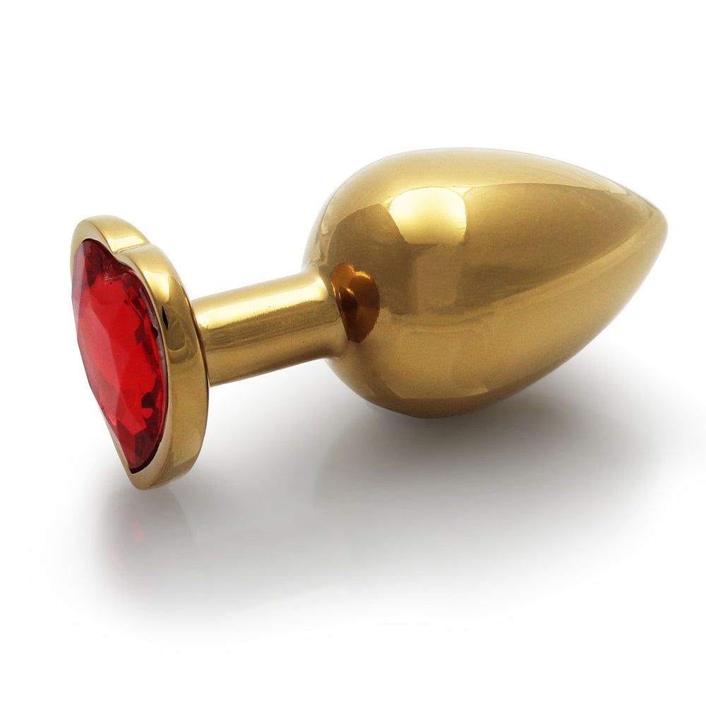 Ouch Heart Gem Butt Plug M Gld/Red