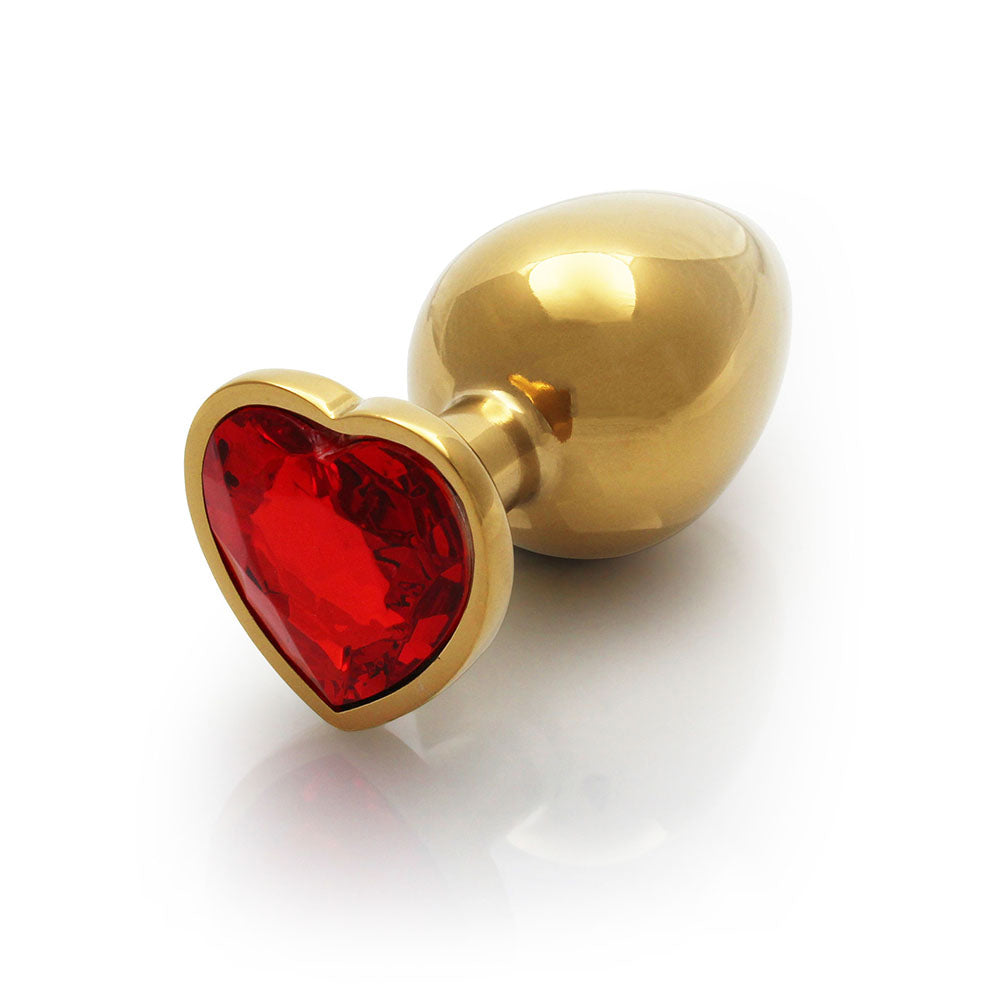 Ouch Heart Gem Butt Plug M Gld/Red