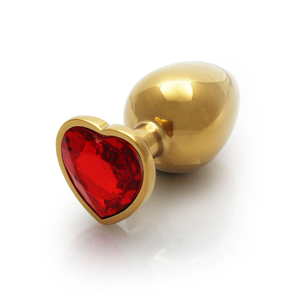 Ouch Heart Gem Butt Plug L Gld/Red