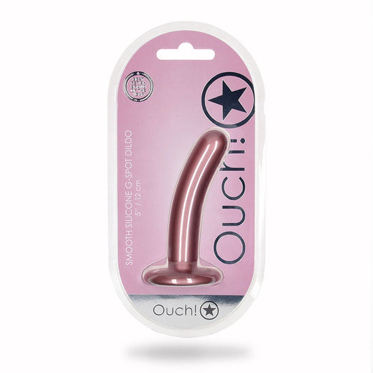 Ouch! Smooth Silicone 5 in. G-Spot Dildo Rose Gold