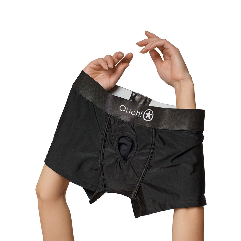 Ouch! Vibrating Strap-on Brief Black XS/S