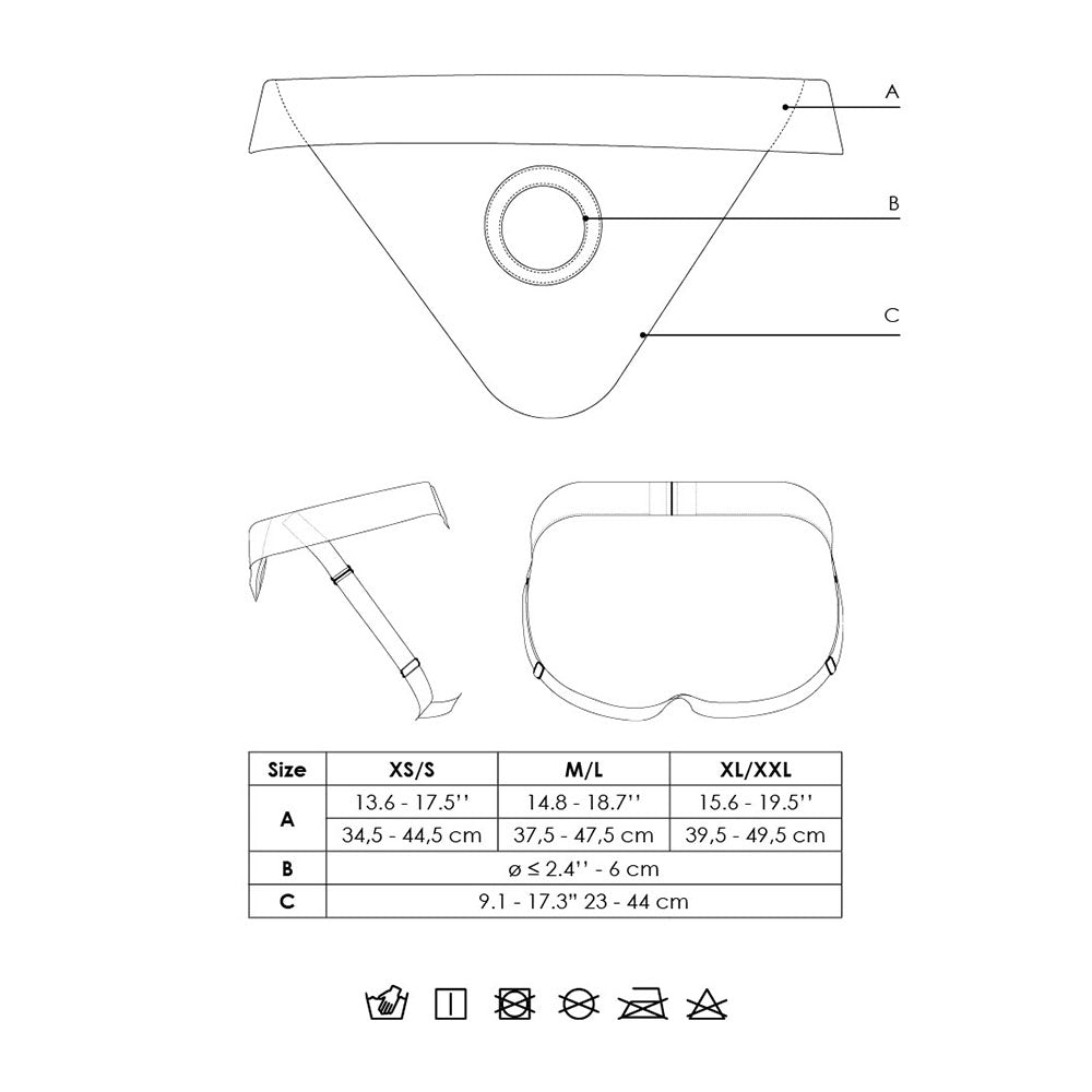 Ouch Vibr StraponPntyHarn XL2XL Bk