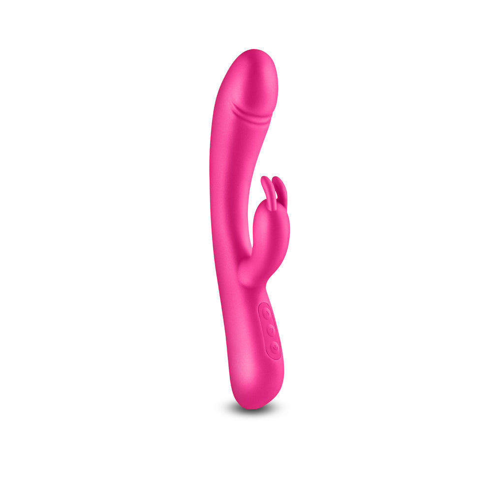 Vibrador de conejo calentador Royals Divine rosa metálico