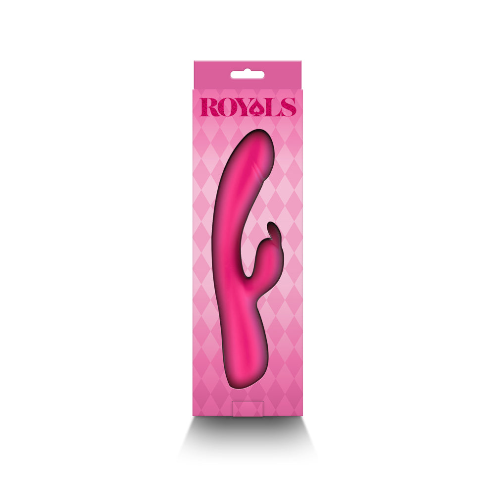 Vibrador de conejo calentador Royals Divine rosa metálico