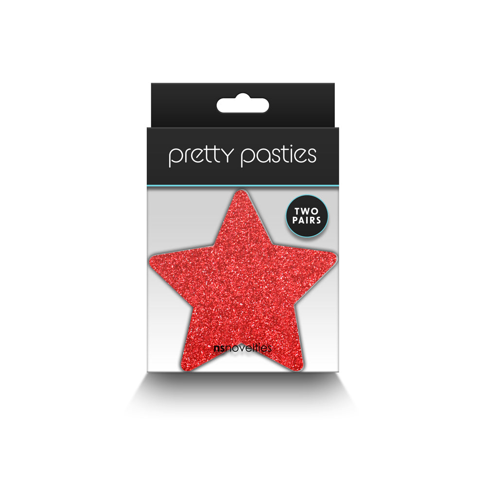 Pretty Pasties Glitter Stars Rd/Sil 2pr