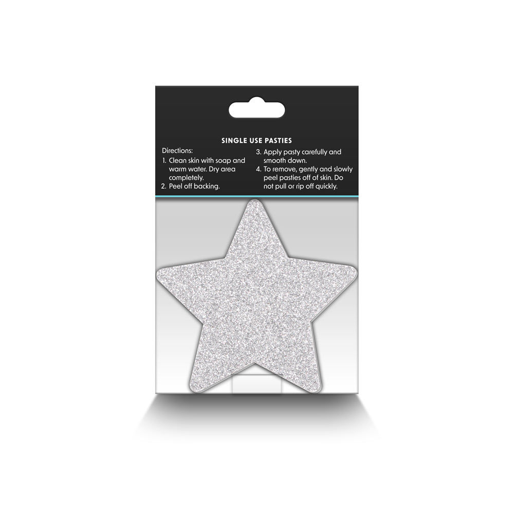 Pretty Pasties Glitter Stars Rd/Sil 2pr