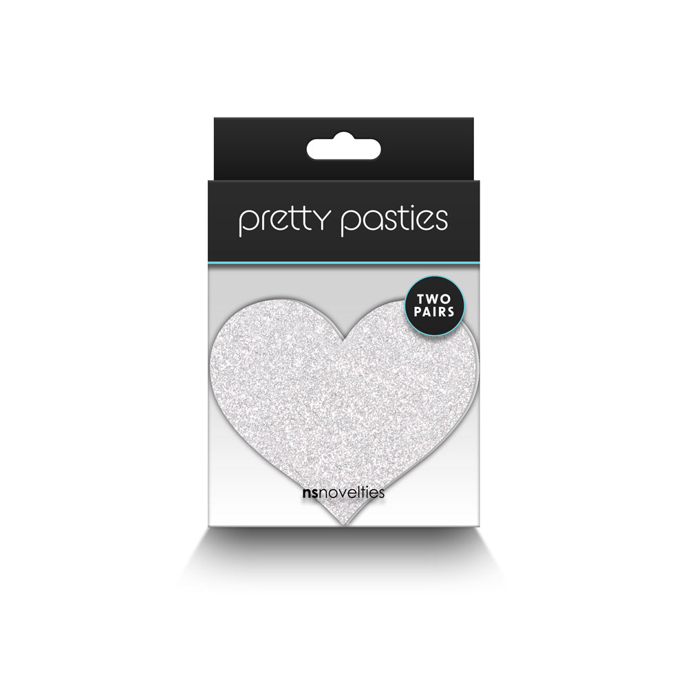 Pretty Pasties Glitter Hearts Rd/Sil 2pr