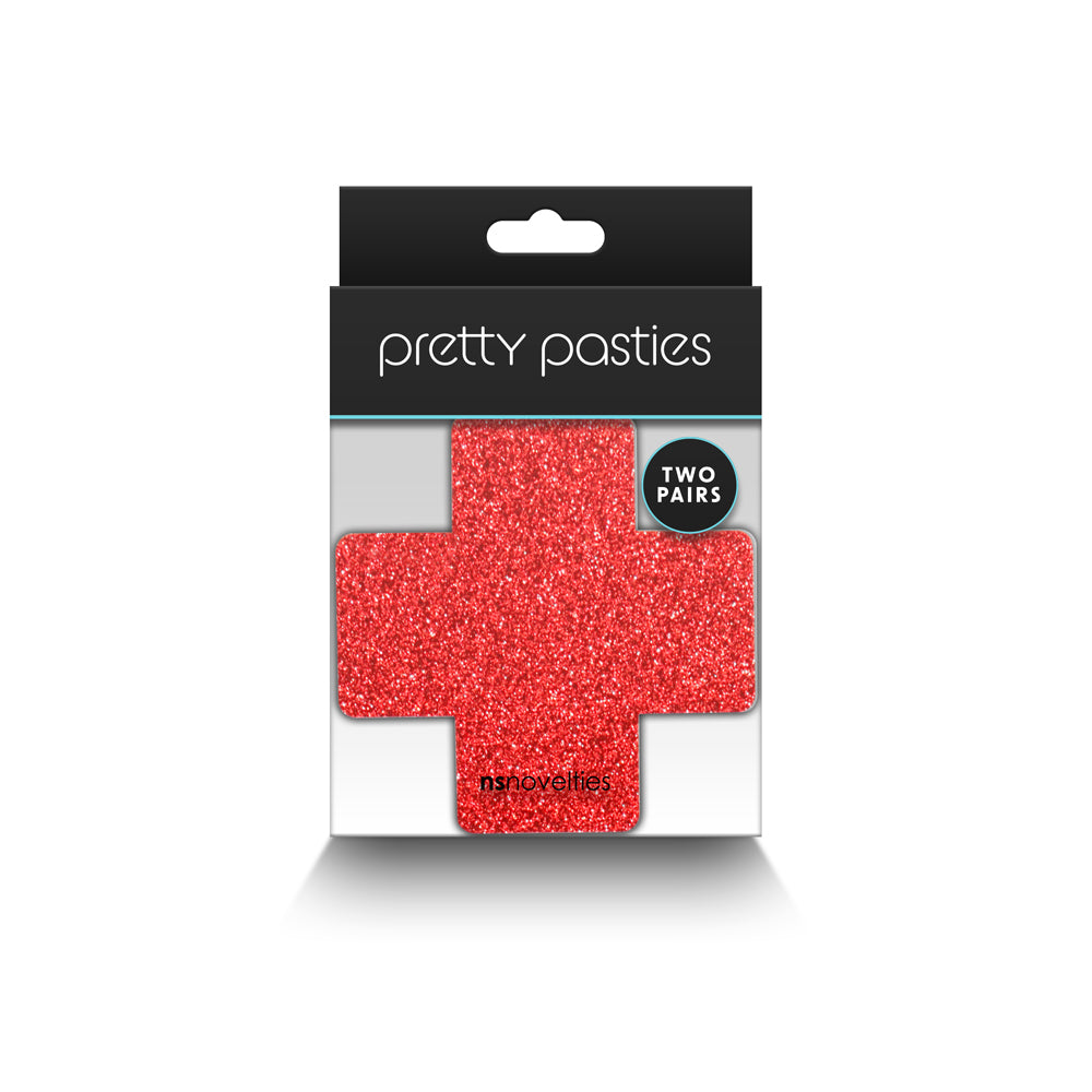 Pretty Pasties Glitter Cross Rd/Sil 2pr