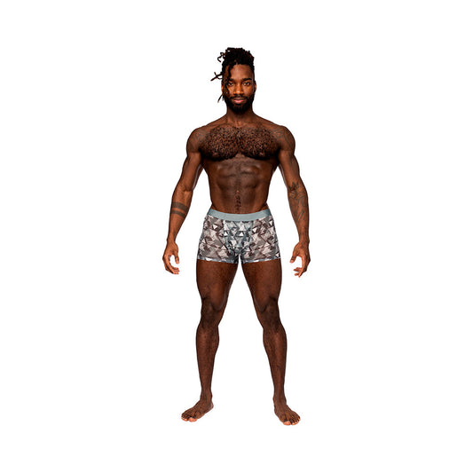 Male Power Sheer Prints Seamless Sheer Short Optical L