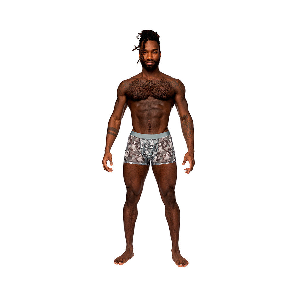 Male Power Sheer Prints Seamless Sheer Short Optical XL