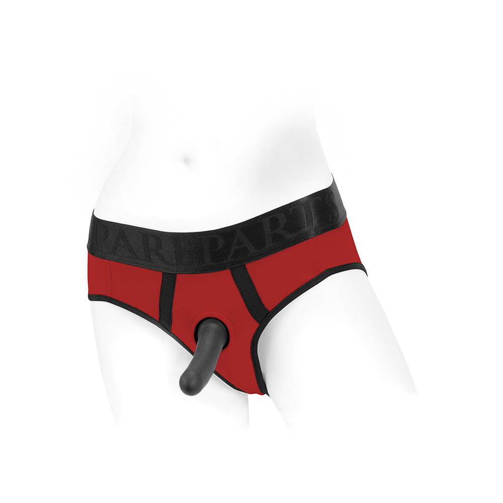 SpareParts Tomboi Nylon Briefs Red/Blk S