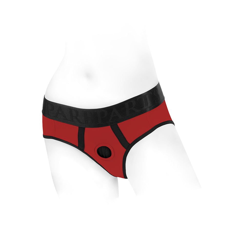SpareParts Tomboi Nylon Briefs Harness Red/Black Size L