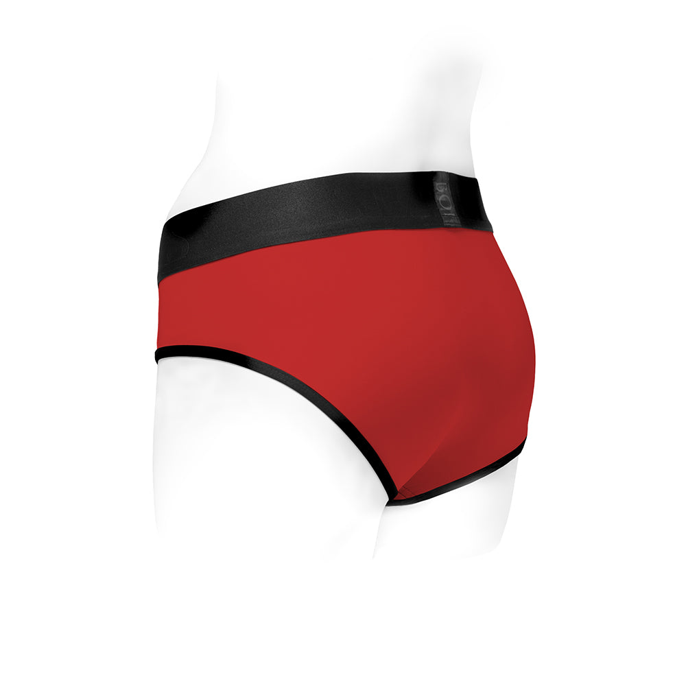 SpareParts Tomboi Nylon Briefs Harness Red/Black Size L