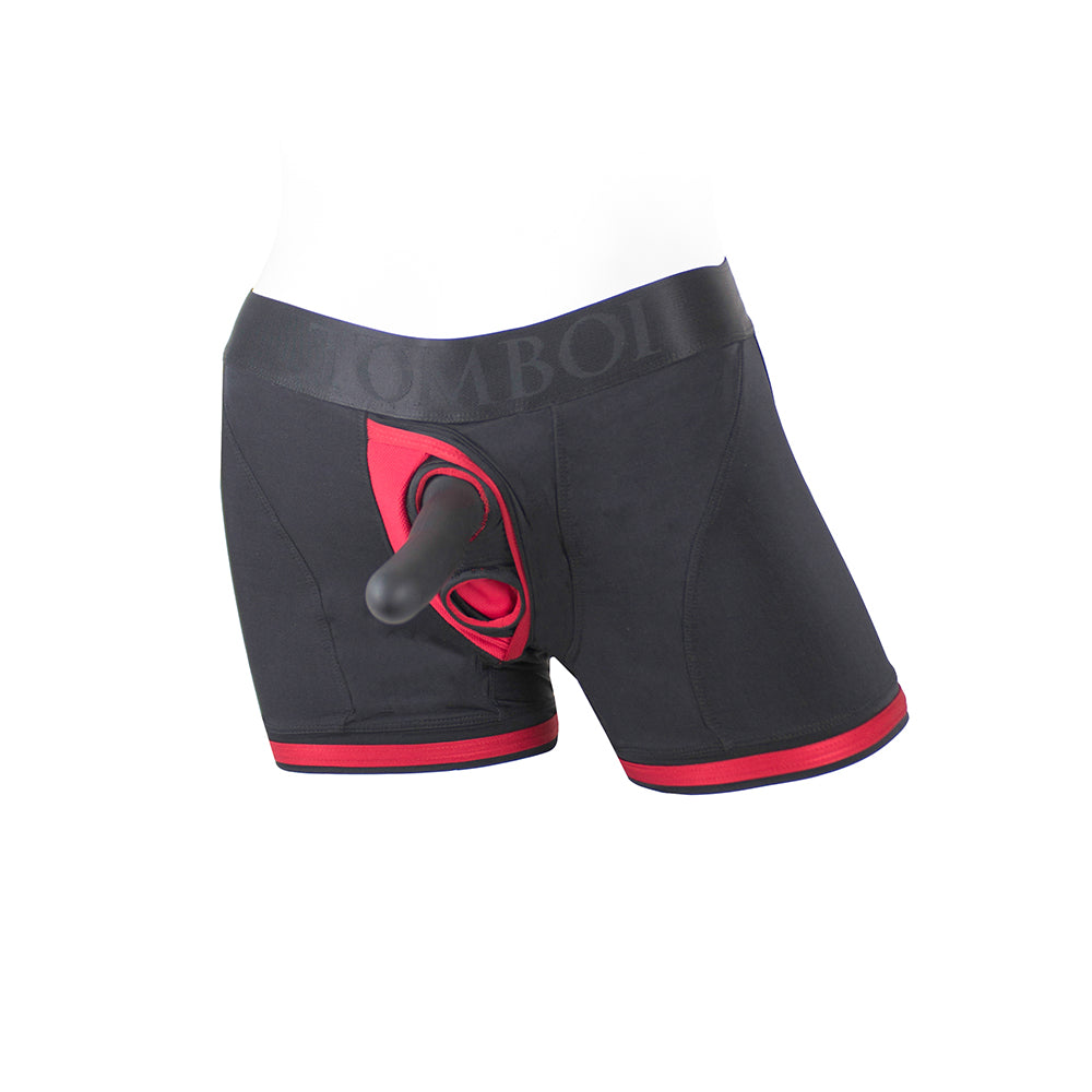 SpareParts Tomboii Nylon Boxer Briefs Harness Black/Red Size XXS
