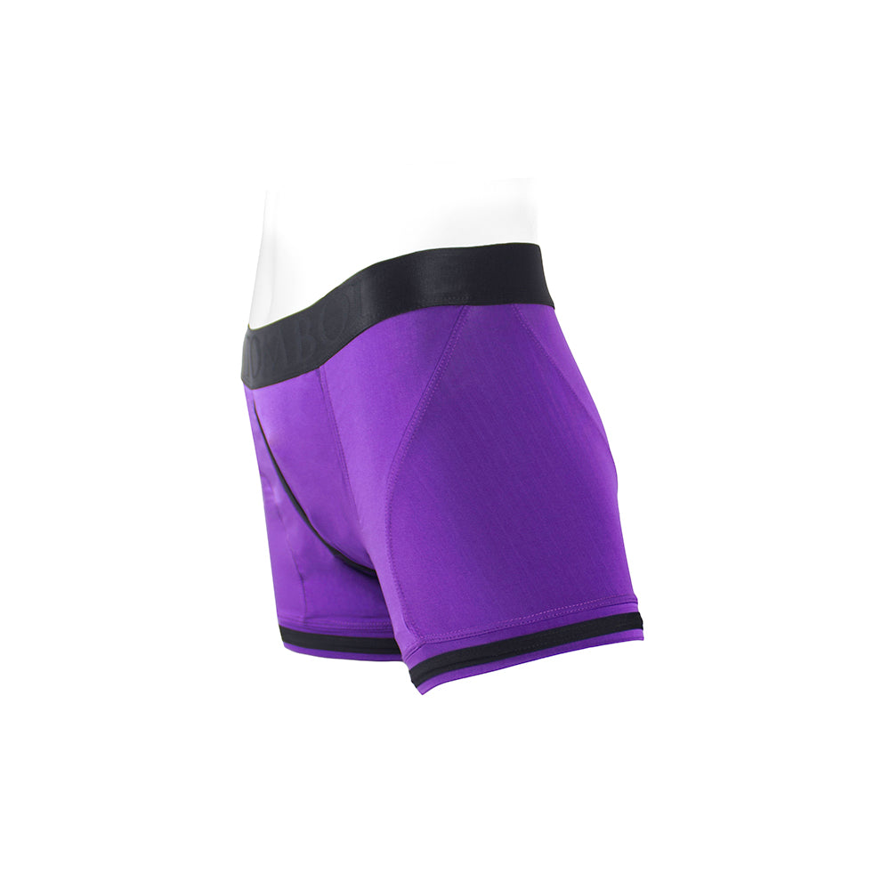 SpareParts Tomboii Nylon Boxer Briefs Harness Purple/Black Size M