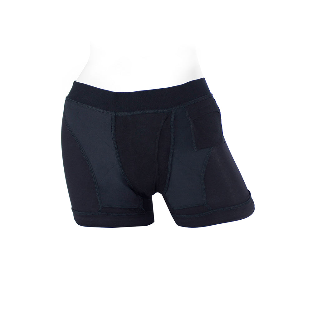 SpareParts Tomboii Rayon Boxer Briefs Harness Black Size XS