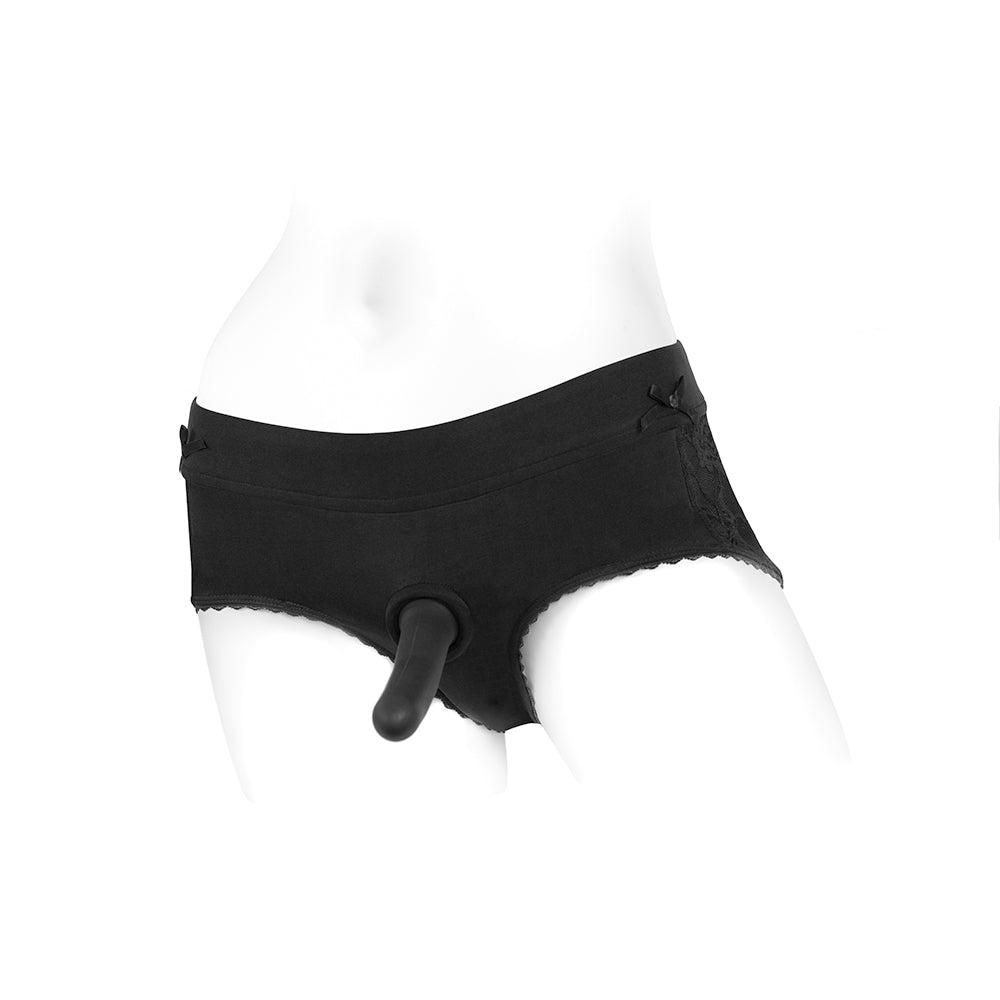 SpareParts Bella Cleavage Booty Arnés corto negro talla L