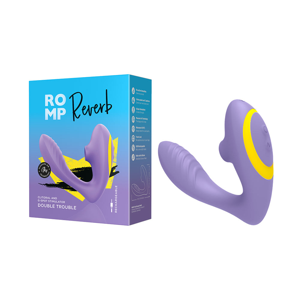 ROMP Reverb Rechargeable Silicone Clitoral and G-Spot Stimulator Purple