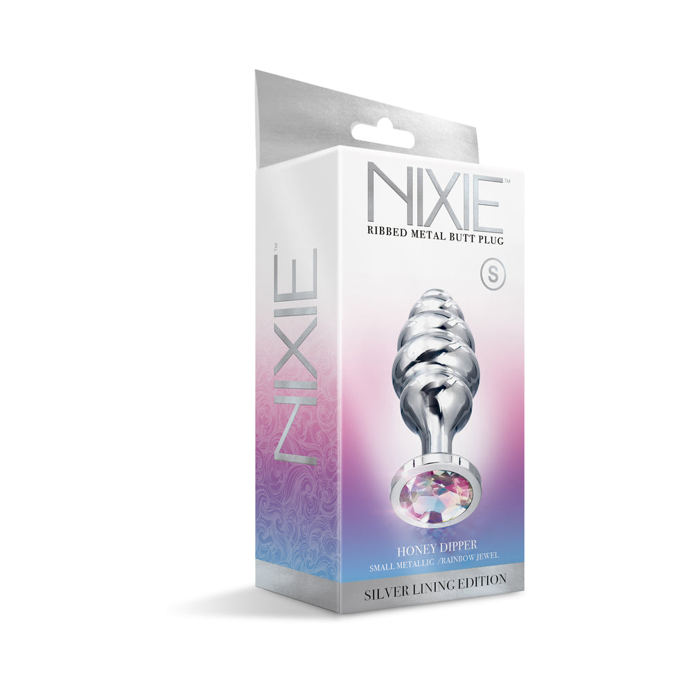 Nixie Ribbed Metal Butt Plug Honey Dip S