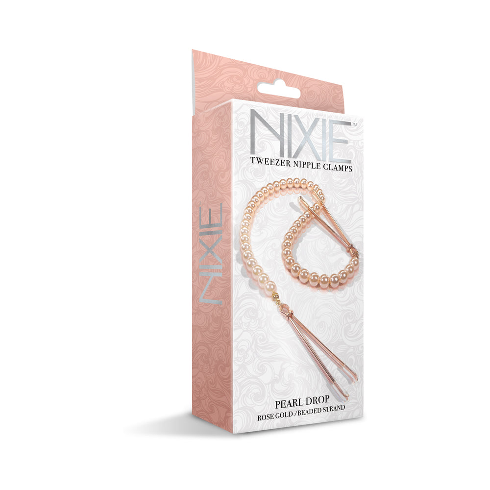 Nixie Adjust Tweezer Clips W/Pearl Ro/Go